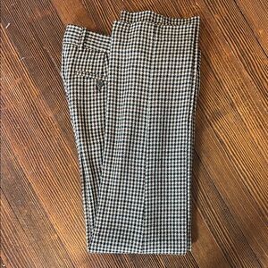 J. Crew Black and Cream Houndstooth Tweed Trousers